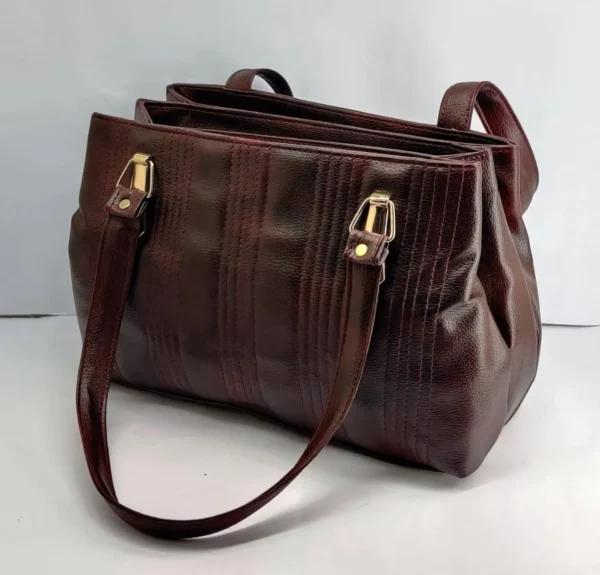 Leather Women 4 Zipper Casual Hand Bag