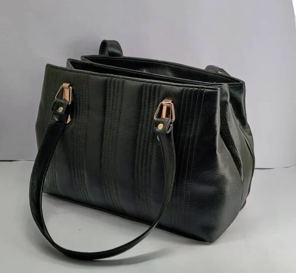 Leather Women 4 Zipper Casual Hand Bag